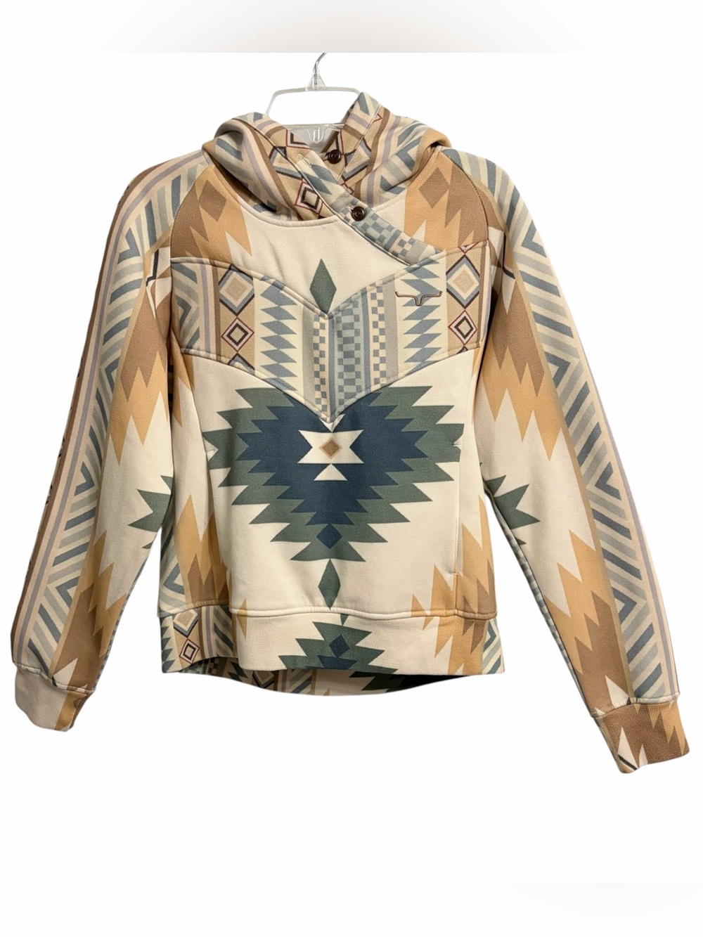 Kimes Ranch Ella Sand Aztec Pullover Hoodie Womens S Southwestern Cowgirl Cozy